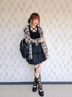 「アイテム（ベルト）」を使った、axes_staff_kurumiさん（レディース・159cm）の秋コーディネート