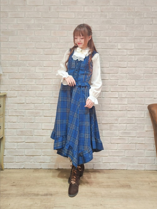 タータンチェック編上ビスチェ