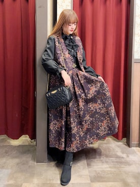 「アイテム（ベスト）」を使った、axes_staff_kurumiさん（レディース・159cm）の冬コーディネート