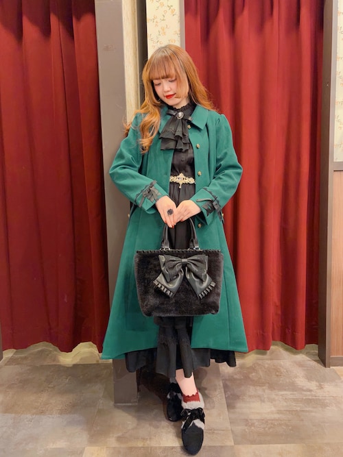 ジャボブローチ付ロングワンピース（ワンピース）｜axes femme