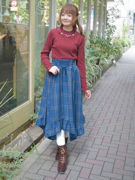 「アイテム（ソックス/靴下）」を使った、axes_staff_kurumiさん（レディース・159cm）の秋コーディネート