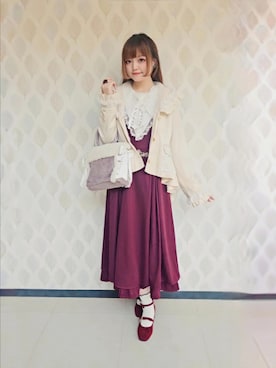 「アイテム（チャーム）」を使った、axes_staff_kurumiさん（レディース・159cm）の秋コーディネート