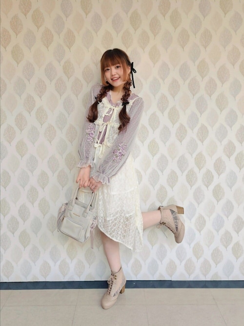 セール】チュニック丈レースキャミ（カーディガン/ボレロ）｜axes