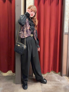 「アイテム（ベスト）」を使った、axes_staff_kurumiさん（レディース・159cm）の冬コーディネート