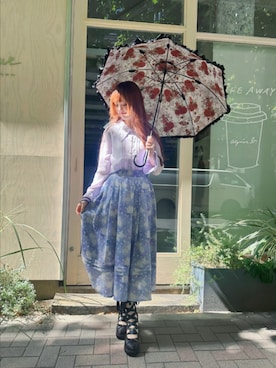 「アイテム（長傘）」を使った、axes_staff_kurumiさん（レディース・159cm）の秋コーディネート
