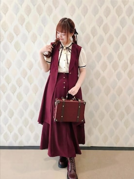 「秋服」｜「アイテム（ベスト）」を使った、axes_staff_kurumiさん（レディース・159cm）の秋コーディネート