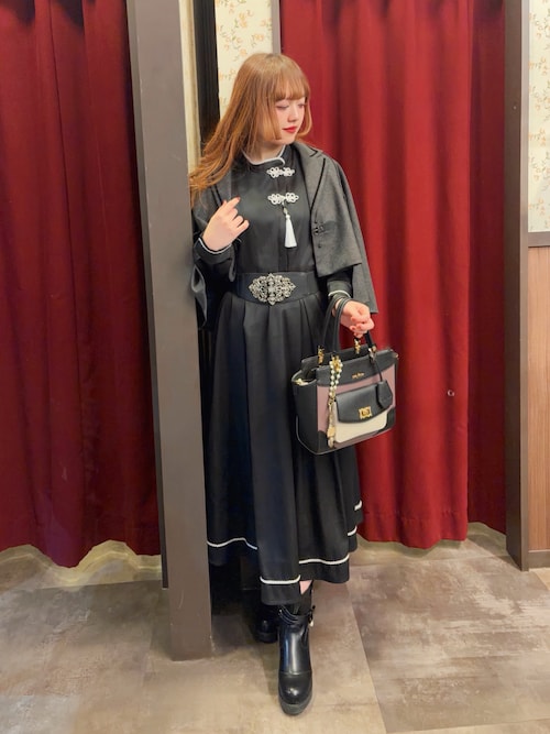 タッセル付チャイナワンピース（ワンピース）｜axes femme（アクシーズ