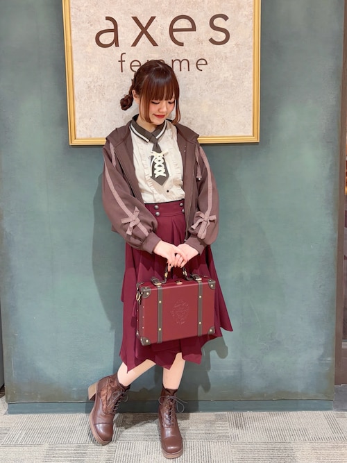 セール】クラシカル配色ミニトランク（ボストンバッグ）｜axes femme