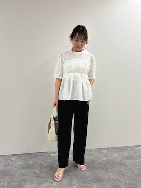 「NOLLEY'S LIGHT（ノーリーズライト）のアイテム（パンツ）」を使った、たかさん（レディース・155cm）の夏コーディネート