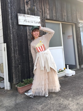 「アイテム（パーカー）」を使った、まゆさん（レディース・150cm）の冬コーディネート