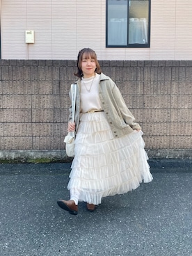 「earth music&ecology（アースミュージックアンドエコロジー）のアイテム」を使った、まゆさん（レディース・150cm）の秋コーディネート