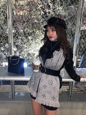 「しまむら（シマムラ）のアイテム（ライダースジャケット）」を使った、MIYUUさん（レディース・153cm）の冬コーディネート