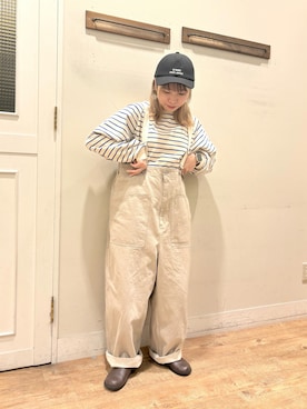 「studio CLIP（スタディオクリップ）のアイテム（オールインワン・サロペット）」を使った、KUROさん（レディース・151cm）の冬コーディネート