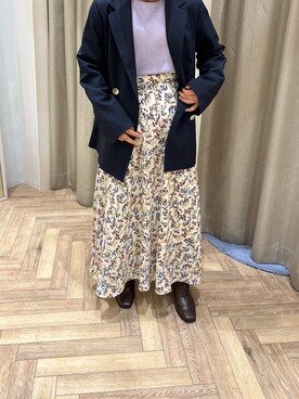 「Te chichi TERRASSE（テチチテラス）のアイテム（テーラードジャケット）」を使った、SUZUNAさん（レディース・148cm）の秋コーディネート