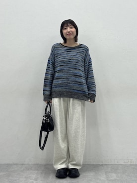 「JEANASIS（ジーナシス）のヴィンテージバレルボストンBAG/1077740（ボストンバッグ、ブラック系）」を使った、マリンさん（レディース）の秋コーディネート