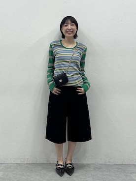 「JEANASIS（ジーナシス）のＷベルトレースアップミュール/1052622（パンプス、ブラック系）」を使った、マリンさん（レディース）の夏コーディネート