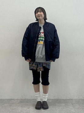 「アイテム（MA-1）」を使った、マリンさん（レディース・160cm・20代）の秋コーディネート