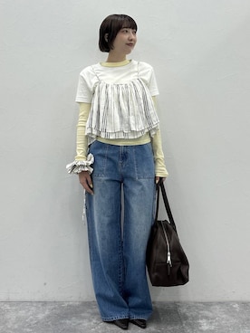 「eL（エル）のアイテム（パンツ）」を使った、マリンさん（レディース・160cm）の春コーディネート