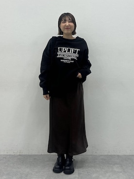 「JEANASIS（ジーナシス）のアイテム（スカート）」を使った、マリンさん（レディース・160cm）の秋コーディネート