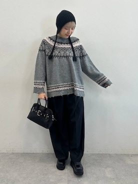 「アイテム（ニットキャップ/ビーニー）」を使った、マリンさん（レディース・160cm・20代）の秋コーディネート