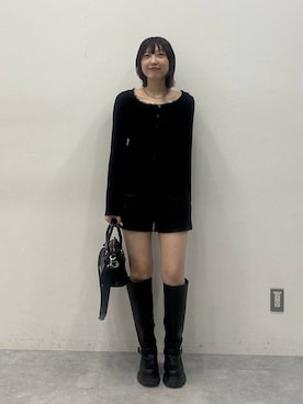 「JEANASIS（ジーナシス）のヴィンテージバレルボストンBAG/1077740（ボストンバッグ、ブラック系）」を使った、マリンさん（レディース）の秋コーディネート