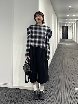 「JEANASIS（ジーナシス）の2WAYバックルサボ/1066512（モカシン/デッキシューズ、ブラック系）」を使った、マリンさん（レディース）の秋コーディネート
