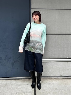 「eL（エル）の【eL】Wide Long Boots/1052793（ブーツ、ブラック系）」を使った、マリンさん（レディース）の秋コーディネート