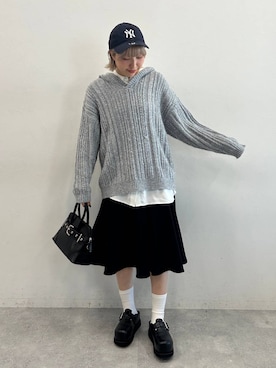 「JEANASIS（ジーナシス）のアイテム（パーカー）」を使った、マリンさん（レディース・160cm）の秋コーディネート