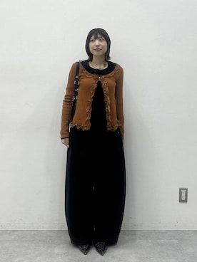「JEANASIS（ジーナシス）のＷベルトレースアップミュール/1052622（パンプス、ブラック系）」を使った、マリンさん（レディース）の秋コーディネート