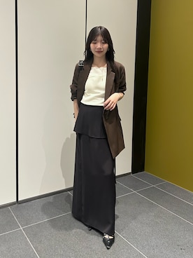 「アイテム（ネックレス）」を使った、shinoさん（レディース・159cm）の秋コーディネート