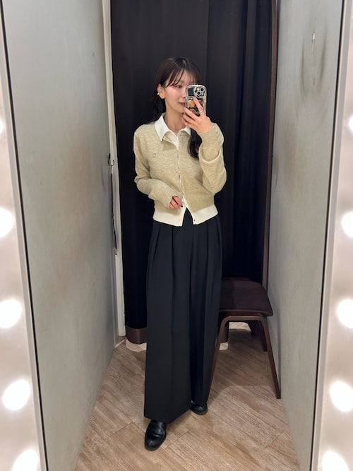 レイヤードポロニットカーディガン（カーディガン/ボレロ