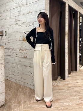 「CAPRICIEUX LE'MAGE（カプリシューレマージュ）のGOLDストラップサンダル（パンプス、ブラウン系）」を使った、eba_lemageさん（レディース・159cm）の夏コーディネート