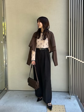 「アイテム（ベルト）」を使った、shinoさん（レディース・159cm）の秋コーディネート