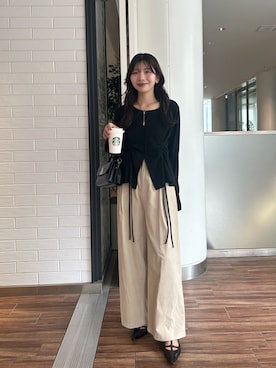 「アイテム（ネックレス）」を使った、shinoさん（レディース・159cm）の秋コーディネート