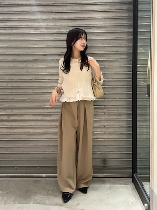 「CAPRICIEUX LE'MAGE(カプリシューレマージュ)のホックベルトワイドパンツ(その他パンツ)」を使った、eba_lemageさん(レディース・159cm)の秋コーディネート