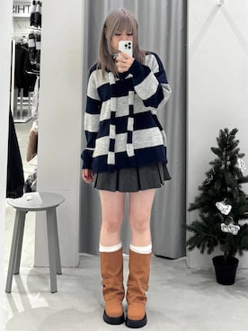 「アイテム（ニット/セーター）」を使った、あすかさん（レディース・156cm・10代）の冬コーディネート