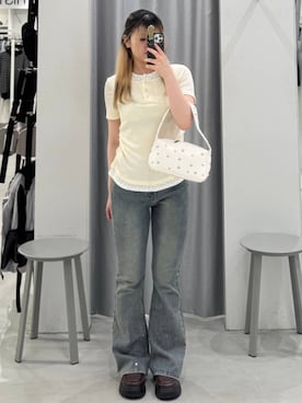 「3.3 Field Trip （3.3フィールドトリップ）のアイテム」を使った、あすかさん（レディース・156cm）の夏コーディネート