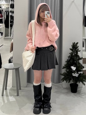 「アイテム（ニット/セーター）」を使った、あすかさん（レディース・156cm・10代）の冬コーディネート