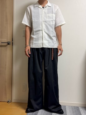 「WYM LIDNM（ウィム バイ リドム）のMVS LAYERED SLIT TANK TOP（タンクトップ）」を使った、Tsubasaさん（メンズ・180cm）の秋コーディネート