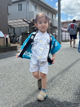 「アイテム（浴衣）」を使った、真珠〠兄弟さん（キッズ・90cm）の秋コーディネート