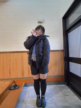 「アイテム（レインシューズ）」を使った、xxtarosaさん（レディース・165cm）の冬コーディネート