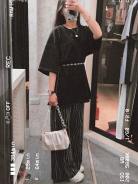 「oversize」｜Qing Xuさん（レディース・162cm）の夏コーディネート