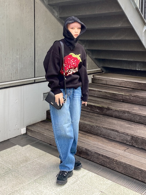 X-girl（エックスガール）の「STRAWBERRY KNIT TOP（ニット/セーター