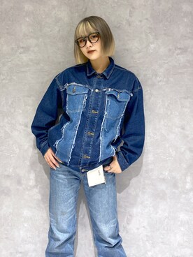 「ほめられ本命コーデ」｜「アイテム（デニムジャケット）」を使った、矢頭 志緒里さん（レディース・163cm）の冬コーディネート