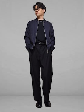 「STUDIOUS（ステュディオス）のアイテム（MA-1）」を使った、xo.takahiroさん（メンズ・174cm）の秋コーディネート