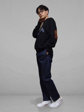 「soe（ソーイ）のアイテム（スウェット）」を使った、xo.takahiroさん（メンズ・174cm）の秋コーディネート