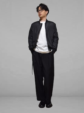 「ASTRONOMY（アストロノミー）のアイテム（MA-1）」を使った、xo.takahiroさん（メンズ・174cm）の秋コーディネート