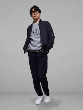 「STUDIOUS（ステュディオス）のアイテム（MA-1）」を使った、xo.takahiroさん（メンズ・174cm）の冬コーディネート