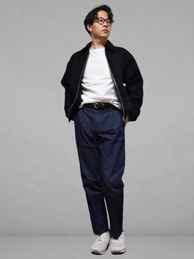 「MONKEY TIME（モンキータイム）のアイテム（ブルゾン）」を使った、xo.takahiroさん（メンズ・174cm）の秋コーディネート