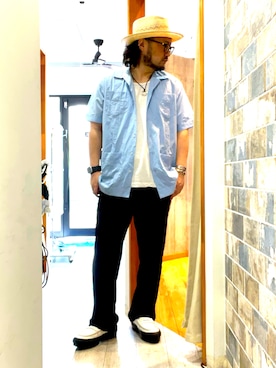 「コンバース」｜ミナト／ちょいデブでも細く見えるコーデさん（メンズ・171cm）の夏コーディネート